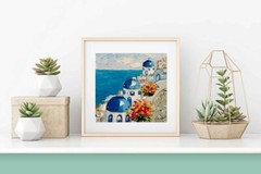 Santorini Painting Greece Original Art Landscape Little Impasto