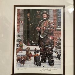 Emmett Kelly Christmas Carol Lithograph Signed Print Leighton Jones Framed Clown