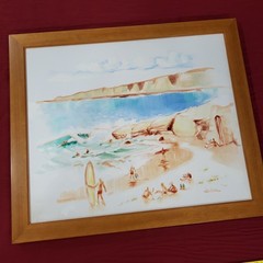 John Severson Original Mixed Media Painting Surfer Magazine Founder Beach Art