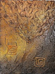 Tina Andrews 2012 Abstract Painting MOUNTAIN GLYPHS 18x24X1.5 (Actress Artist)