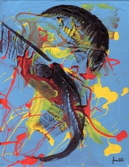 Bold Raw Colorful Urban Painting Contemporary Abstract Art Canvas 11×14 COA G20K