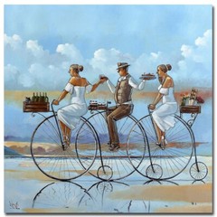 Joy Ride IV by Ronald West Gallery Wrapped Canvas Giclee Artwork (14 in x 14 in)