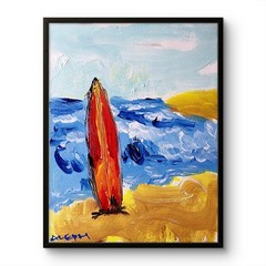 Aleph Original Surfing Ocean 8×10 Abstract Impressionist Art Painting Canvas