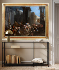 Huge 17th century Abduction Of Helen Of Troy Trojan War by – FRANCESCO MONTI