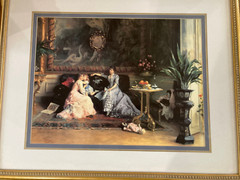 „The Afternoon Visit“ by Gustave Léonhard De Jonghe – 32″ x 26″ Gold Gilt Frame,