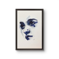 Original Watercolor Painting Female Portrait Book Page Size (5.5 × 8.5 inches)