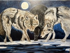 Wolf Moon Original Painting By Arkansas Artist Leah Smith