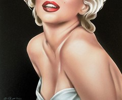 Marilyn Monroe 11×14 Original Painting Airbrush Color Blonde Bombshell