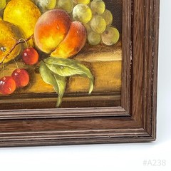 Vintage Oil Painting Framed Signed G. Frauke Fruit Motif 31x36cm