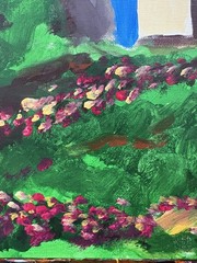 Original Church On A Hill 12×16 Canvas Abstract Landscape Vibrant Nature Art
