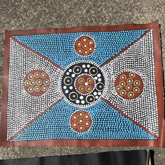 Aboriginal from Australia Abstract Geometric Dot Painting –