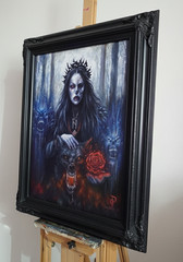 Norse Goddess Hel – Original Oil Painting on Canvas, Framed, 18×24 Fantasy Art