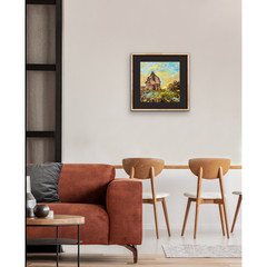 Original Art Countryside Art Old Barn Painting Sunset Impasto Oil Painting