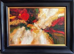 Original P. Collins Signed Contemporary Abstract Oil Painting Canvas Artwork Art