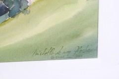 Quebec Canada Watercolor Painting Signed Michelle Lemay Flesher 1971