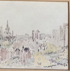 Framed Matted Original Watercolor Art Signed by Canadian Artist Marjorie Orange
