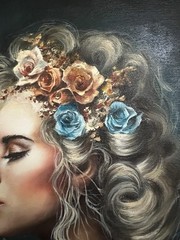 Original Oil Painting on Canvas Ukrainian Artist Woman