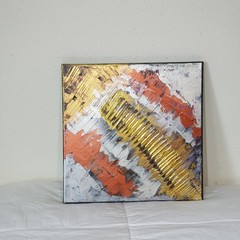 Original Abstract Acrylic Painting (See Video) On Canvas Gold Copper 12×12