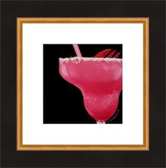„MARGARITE“ Original Art Oil Painting 6″x6″x1/8″ Food, Wine by Donna Francis