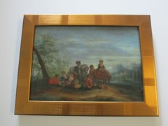 ANTIQUE 18TH TO 19TH CENTURY PAINTING ON WOOD OLD MASTER LANDSCAPE FIGURES
