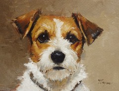 Oil painting of a jack Russell dog – original portrait by UK artist j payne