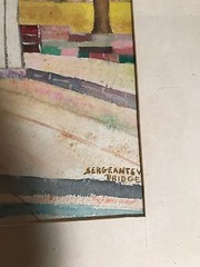 Nice Vintage Valera Ritchie „Sergeantsy Bridge“ Watercolor Painting – Framed