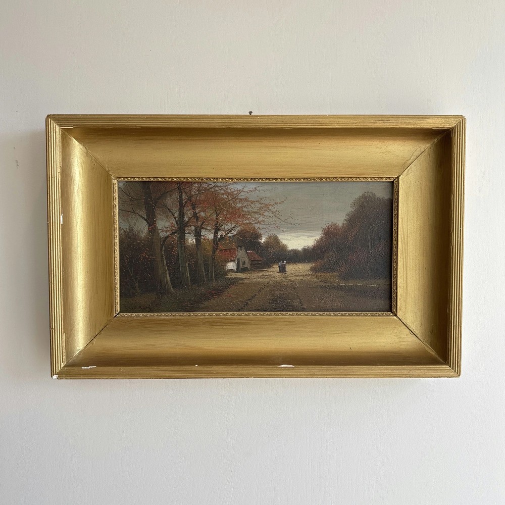Timeless Landscape Oil Painting „Gilded Frame“ Refined Small Art