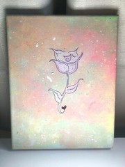 ACRYLIC PAINT ON CANVAS FLOWER HAND PAINTED BY Q. WILSON 8X10, 1 OF A KIND