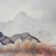 Jack Dietrich Signed Original Watercolor New Mexico Desert Landscape 28×22 Frame