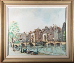 Large Framed 20th Century Oil – Amsterdam