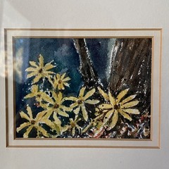 Original Watercolor Painting Flower Nature Theme Framed Signed Fran Ritchie Yost