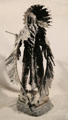 American Indian Chief Antique 19th Century Austrian Bronze