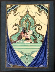 ORIGINAL Painting ~ ART DECO PERSIANATE ~ 1930s RARE Signed RUSSIAN ARTIST