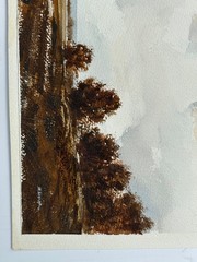 Autumn Trees Landscape 12 1/4 x 17 Watercolor Painting-William Senior