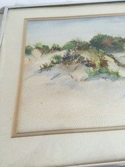 Deborah S. Redden (New Jersey) „Autumn Dunes“ Original Watercolor Signed Framed