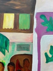 Diego Rivera (Handmade) Oil On Canvas Painting Signed & Stamped 20 X 28 inches