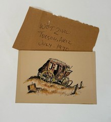 William T Zivic Original Painting Wells Fargo Stagecoach 1970 Vintage Western AZ
