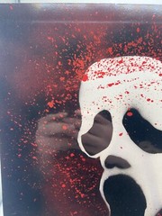 Original Handmade Ghostface-Inspired Spray Paint Art 11×14 Horror Decor