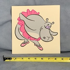 Ballerina Hippo Framed Painting