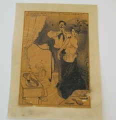 ANTIQUE 19TH TO 20TH CENTURY DRAWING PAINTING PARIS ILLUSTRATION NUDE FASHION