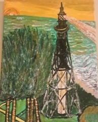 PJH STUDIOS – Tropical Lighthouse Acrylic Painting On Canvas – My Early Art ’21