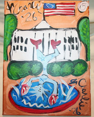 EVERYBODY MAKES MISTAKES WHITE HOUSE STATUE LIBERTY JR CHARLIE FAST OUTSIDER ART