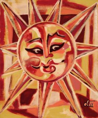 JACQUELINE DITT – Mock Sun 1993 Painting Picture Sun Sun Face