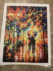 Leonid Afremov ‘COUPLE UNDER ONE UMBRELLA“ : 54″ x 40″ Limited Edition ￼