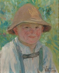 Wilhelm Tupy (1875-1972) „Austrian Peasant Boy“, Oil on Canvas, ca.1920