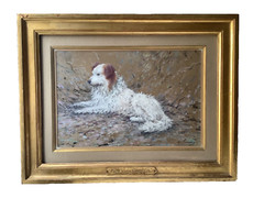 Gaston Simoes De FONSECA (1874-1943) Signed – Portrait Dog Gouache painting