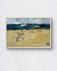 Lake 6×6 Original Oil Painting Impasto Home Interior Art