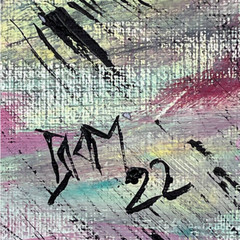 Positive & Negative Custom Acrylic Painting Black Pink Yellow Green Blue 9×12