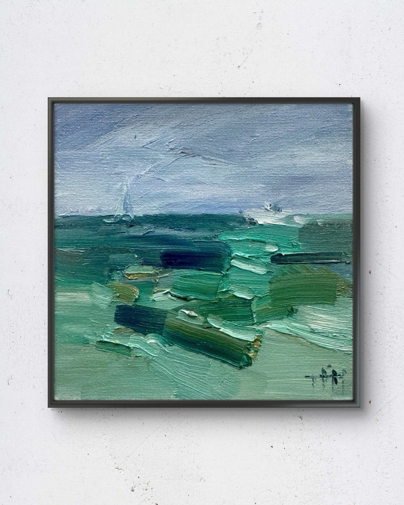 Lake No. 25 6×6 Original Oil Painting Impressionist Landscape Wall Decor