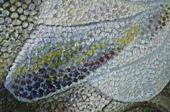 An oil painting titled „Gray Owl.“ The canvas size is 30 by 30 centimeters.